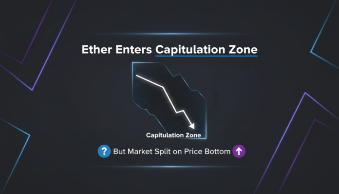 Ether Enters Capitulation Zone, But Market Split on Price Bottom