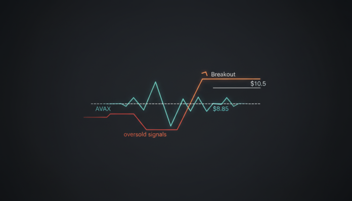 AVAX Holds at $8.85 Amid Oversold Signals, Traders Eye $10.5 Breakout