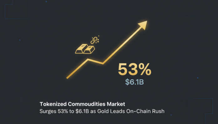 Tokenized Commodities Market Surges 53% to $6.1B as Gold Leads On-Chain Rush
