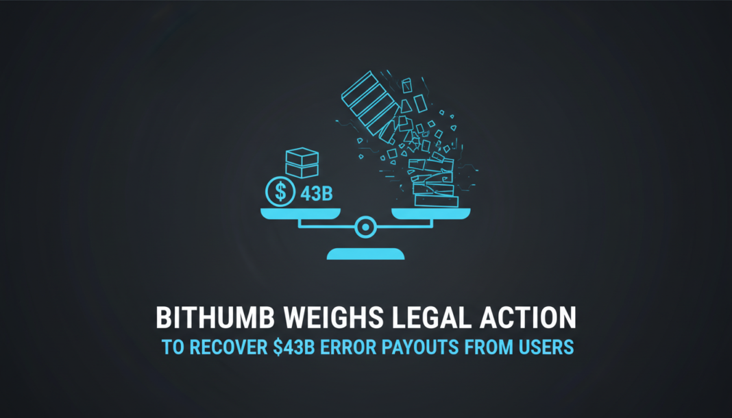 Bithumb Weighs Legal Action to Recover $43B Error Payouts From Users