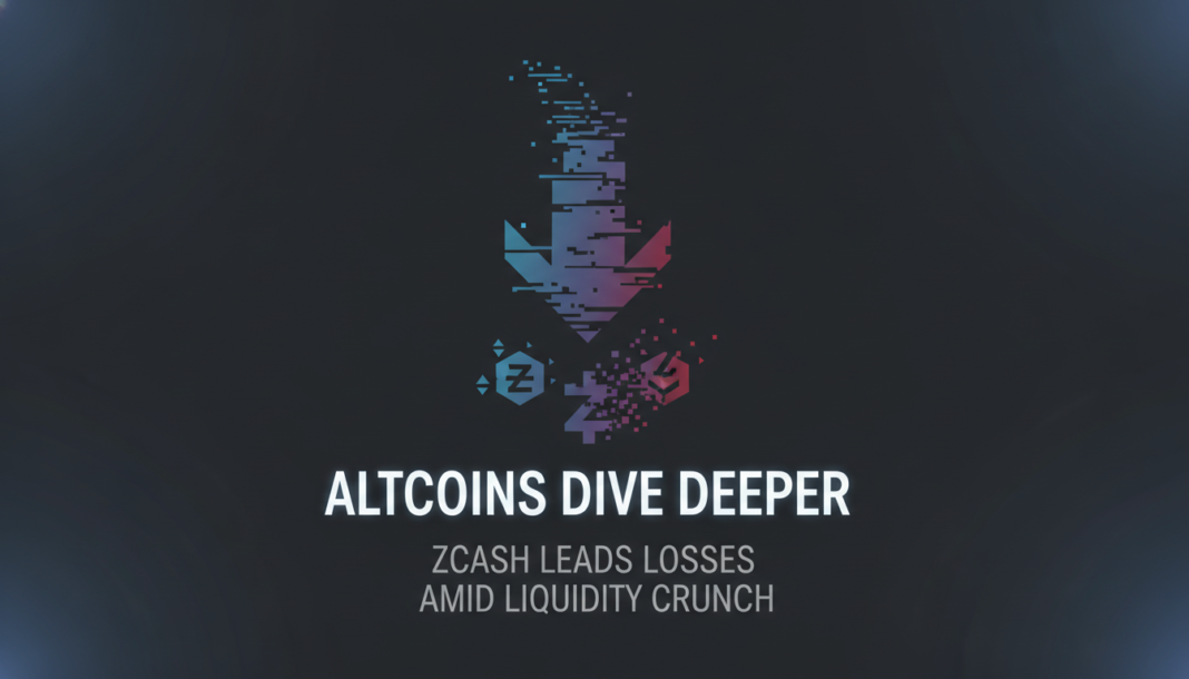 Altcoins Dive Deeper, Zcash Leads Losses Amid Liquidity Crunch