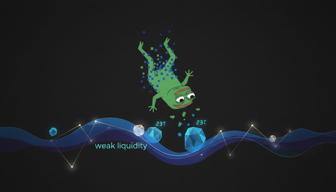 PEPE Falls for Sixth Week Amid Weak Liquidity, Whales Accumulate 23T Tokens