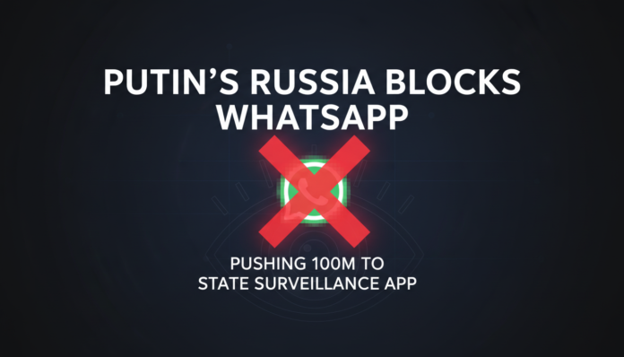 Putin's Russia Blocks WhatsApp, Pushing 100M to State Surveillance App