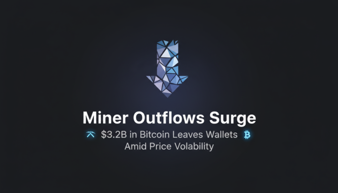 Miner Outflows Surge: $3.2B in Bitcoin Leaves Wallets Amid Price Volatility