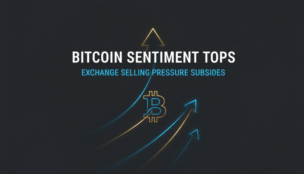 Bitcoin Sentiment Tops as Exchange Selling Pressure Subsides