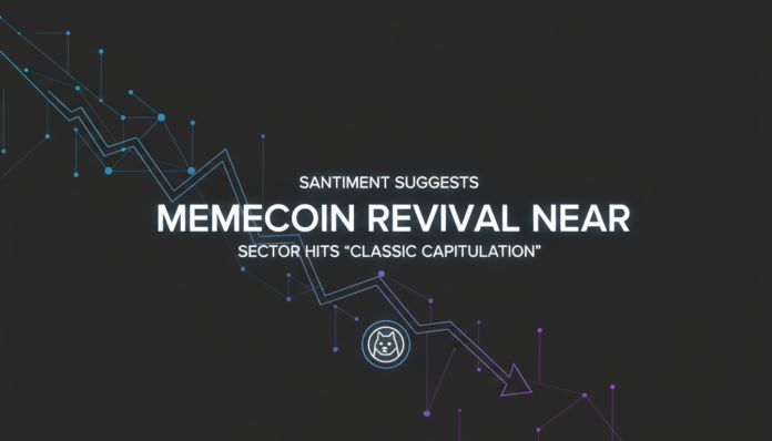 Santiment suggests memecoin revival near as sector hits ‘classic capitulation’