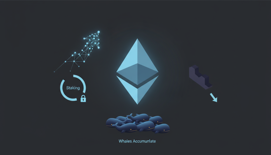 Ethereum Holdings Shift: Staking Hits 30%, Exchange Supply Shrinks, Whales Accumulate
