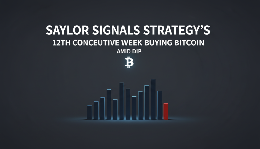 Saylor Signals Strategy's 12th Consecutive Week Buying Bitcoin Amid Dip