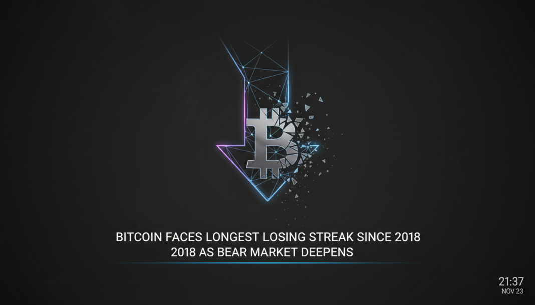Bitcoin faces longest losing streak since 2018 as bear market deepens
