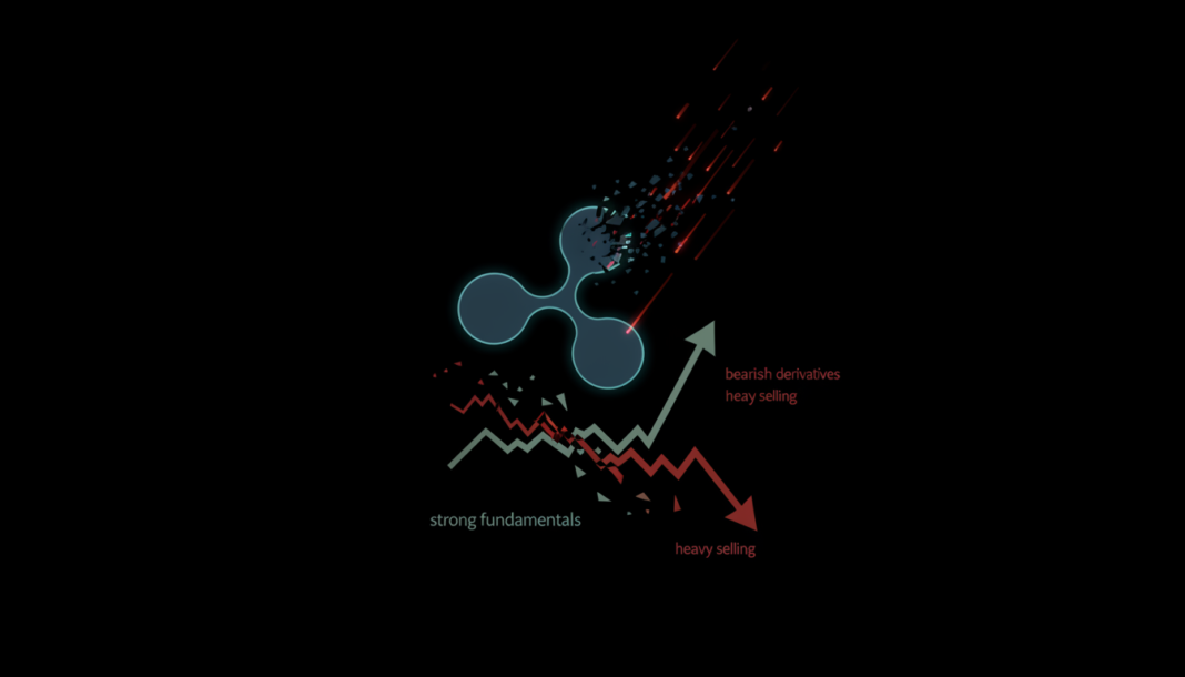 XRP Plunges 9% Amid Heavy Selling; Strong Fundamentals Clash with Bearish Derivatives