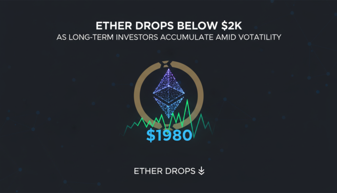 Ether Drops Below $2K as Long-Term Investors Accumulate Amid Volatility
