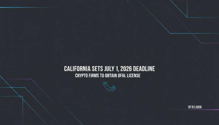 California Sets July 1, 2026 Deadline for Crypto Firms to Obtain DFAL License
