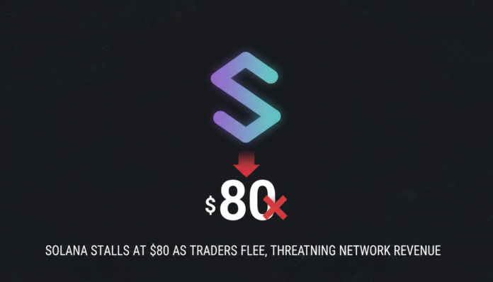Solana Stalls at $80 as Traders Flee, Threatening Network Revenue