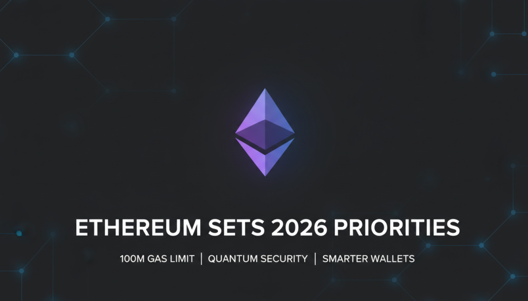 Ethereum Sets 2026 Priorities: 100M Gas Limit, Quantum Security, Smarter Wallets