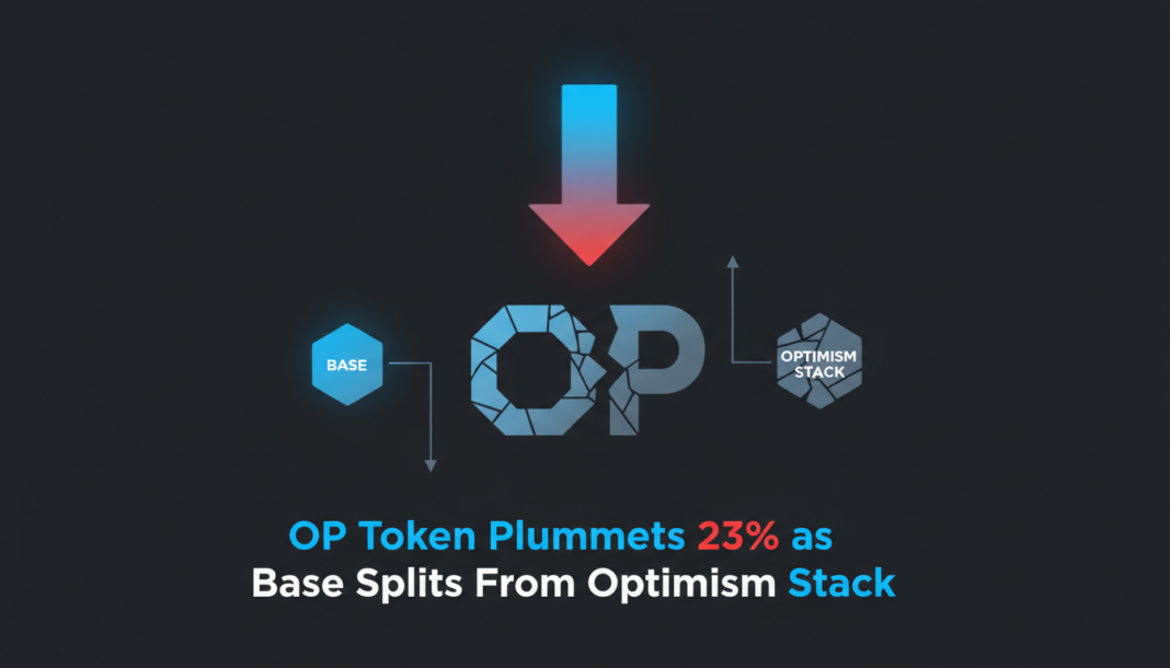OP Token Plummets 23% as Base Splits From Optimism Stack