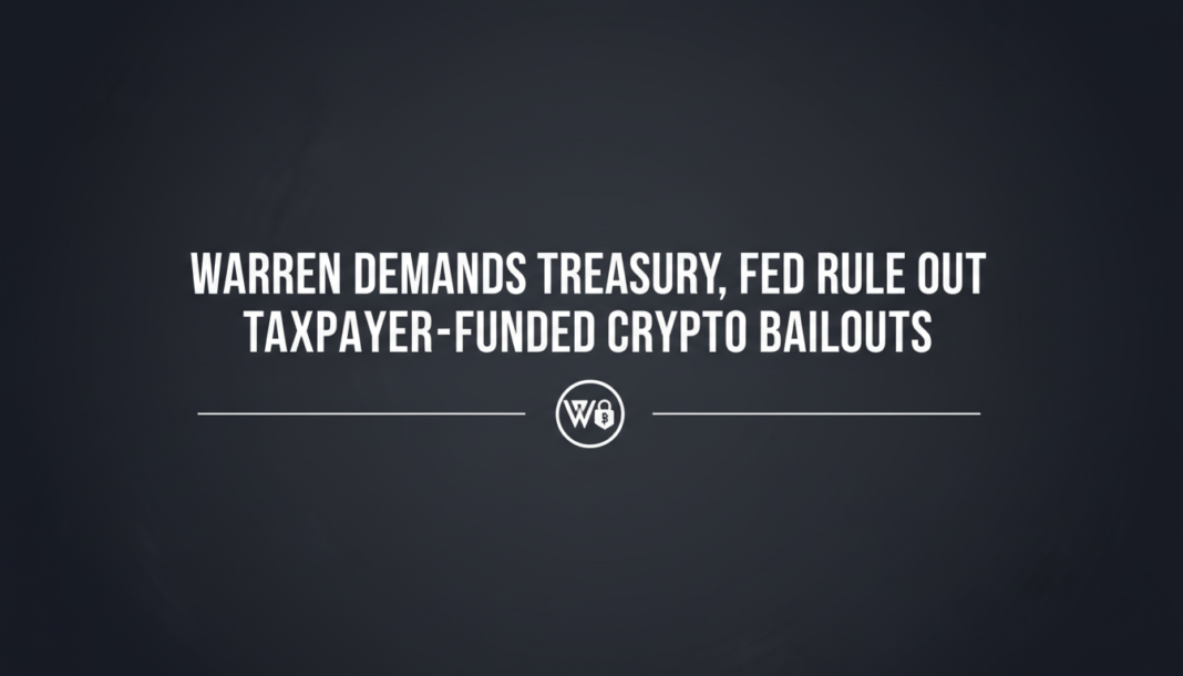 Warren Demands Treasury, Fed Rule Out Taxpayer-Funded Crypto Bailouts