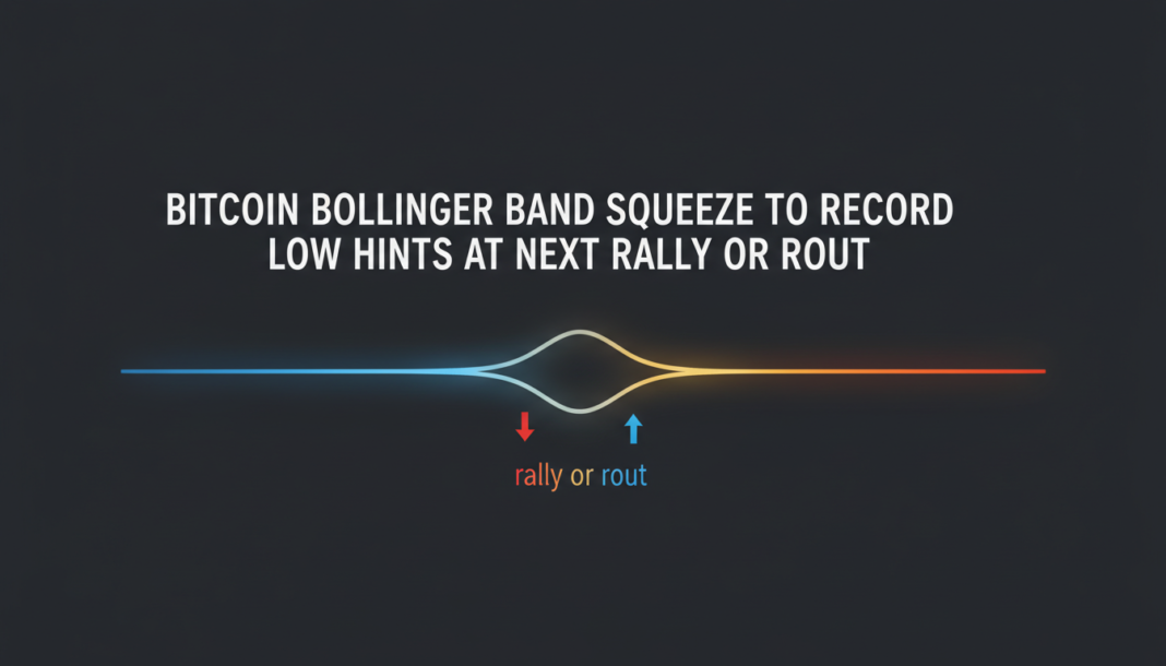 Bitcoin Bollinger Band squeeze to record low hints at next rally or rout
