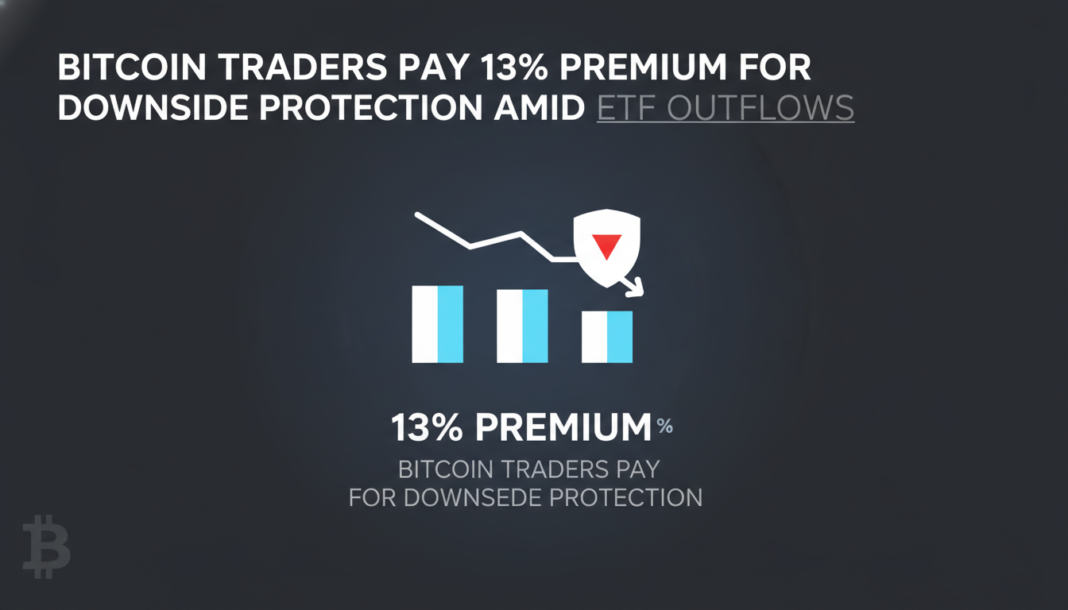 Bitcoin Traders Pay 13% Premium for Downside Protection Amid ETF Outflows