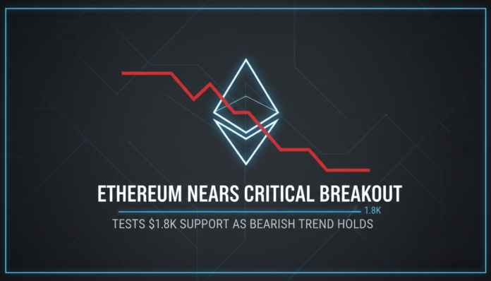 Ethereum Nears Critical Breakout, Tests $1.8K Support as Bearish Trend Holds