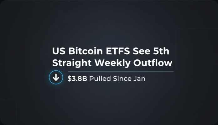US Bitcoin ETFs See 5th Straight Weekly Outflow, $3.8B Pulled Since Jan