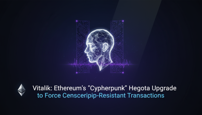 Vitalik: Ethereum's 'Cypherpunk' Hegota Upgrade to Force Censorship-Resistant Transactions