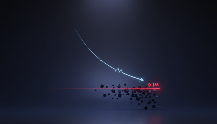 Solana Slides 4.45%, Tests Key $85 Support as Bearish Pressure Builds