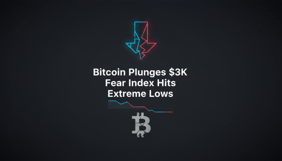 Bitcoin Plunges $3K, Fear Index Hits Extreme Lows