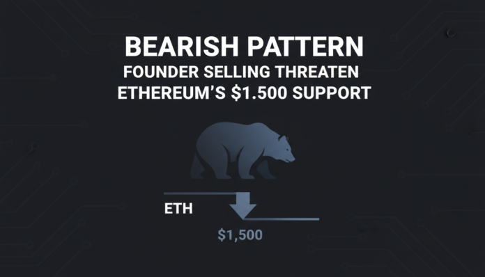 Bearish Pattern, Founder Selling Threaten Ethereum's $1,500 Support