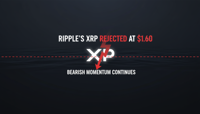 Ripple's XRP Rejected At $1.60, Bearish Momentum Continues