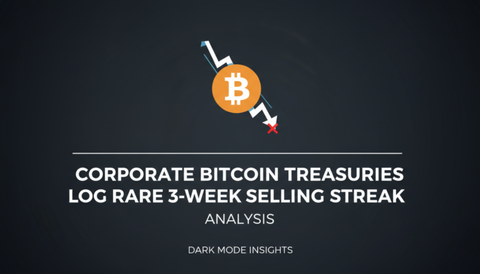 Corporate Bitcoin Treasuries Log Rare 3-Week Selling Streak: Analysis