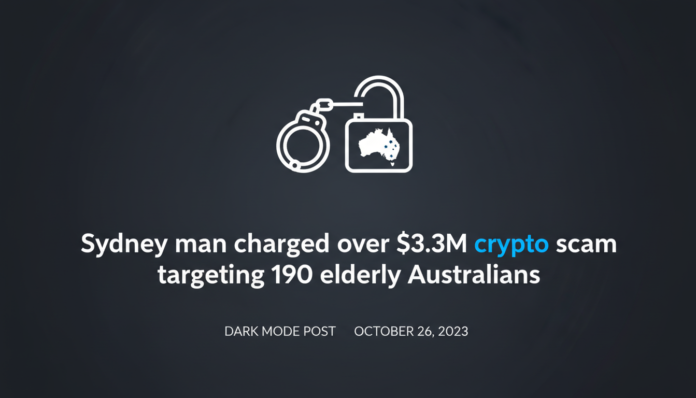 Sydney man charged over $3.3M crypto scam targeting 190 elderly Australians