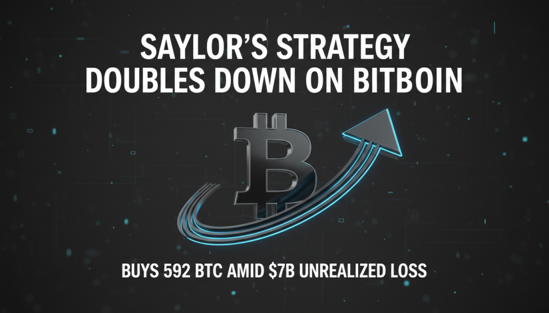 Saylor's Strategy Doubles Down On Bitcoin, Buys 592 BTC Amid $7B Unrealized Loss