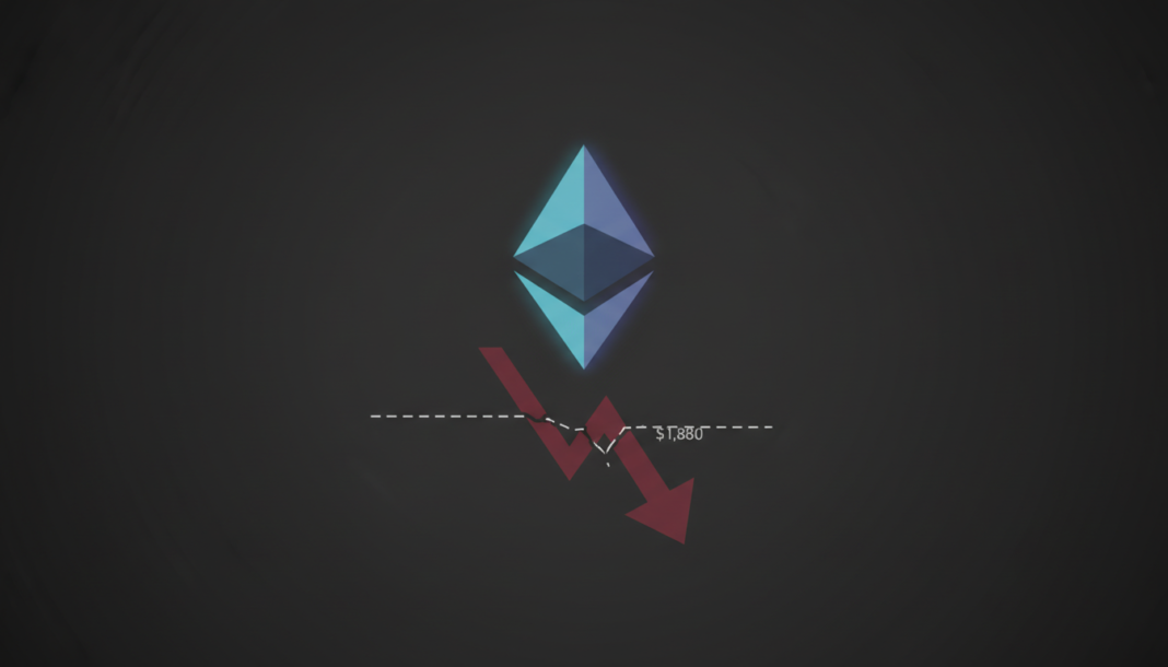 Ethereum Tumbles 5% as Market Weakness Pulls Price Below $1,880
