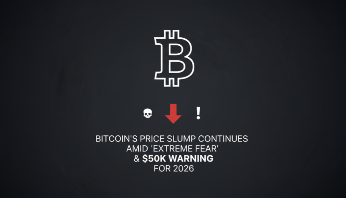 Bitcoin's Price Slump Continues Amid 'Extreme Fear' and $50K Warning for 2026