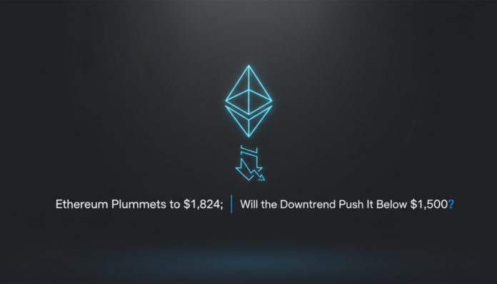 Ethereum Plummets to $1,824; Will the Downtrend Push It Below $1,500?