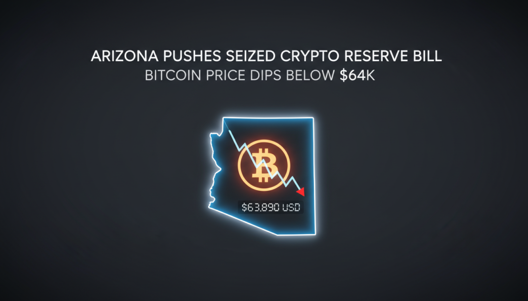 Arizona Pushes Seized Crypto Reserve Bill as Bitcoin Price Dips Below $64k