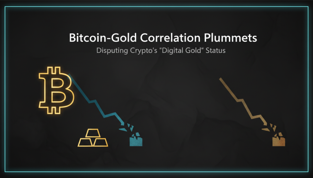 Bitcoin-Gold Correlation Plummets, Disputing Crypto’s 'Digital Gold' Status