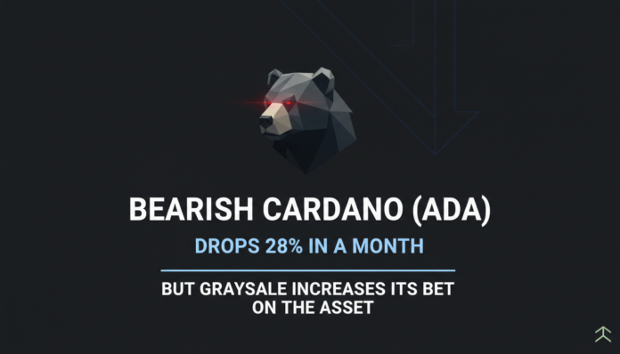 Bearish Cardano (ADA) Drops 28% in a Month, But Grayscale Increases Its Bet on the Asset