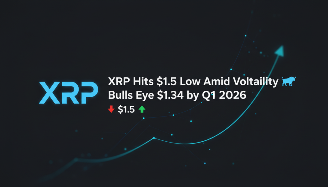 XRP Hits $1.5 Low Amid Volatility, Bulls Eye $1.34 by Q1 2026