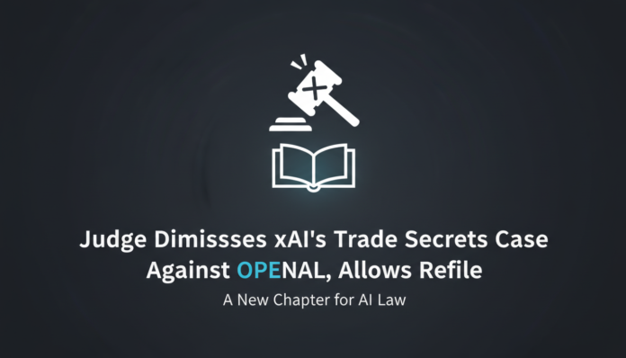 Judge Dismisses xAI’s Trade Secrets Case Against OpenAI, Allows Refile