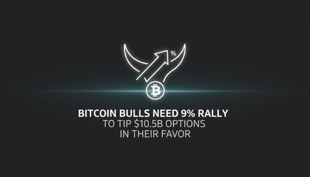 Bitcoin Bulls Need 9% Rally to Tip $10.5B Options in Their Favor