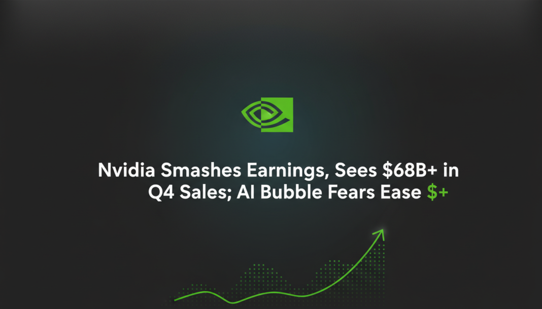 Nvidia Smashes Earnings, Sees $68B+ in Q4 Sales; AI Bubble Fears Ease