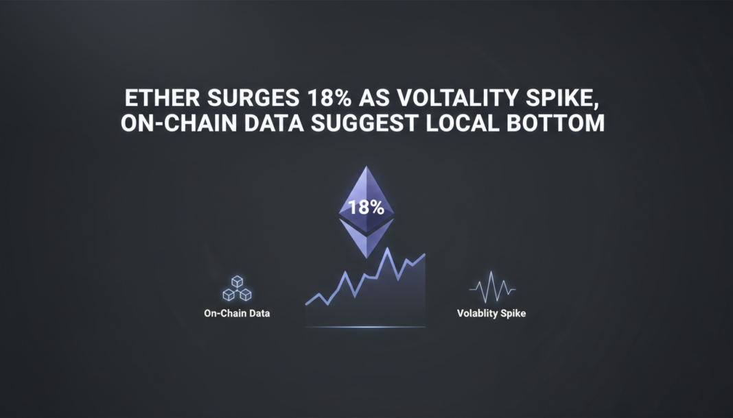 Ether Surges 18% as Volatility Spike, On-Chain Data Suggest Local Bottom