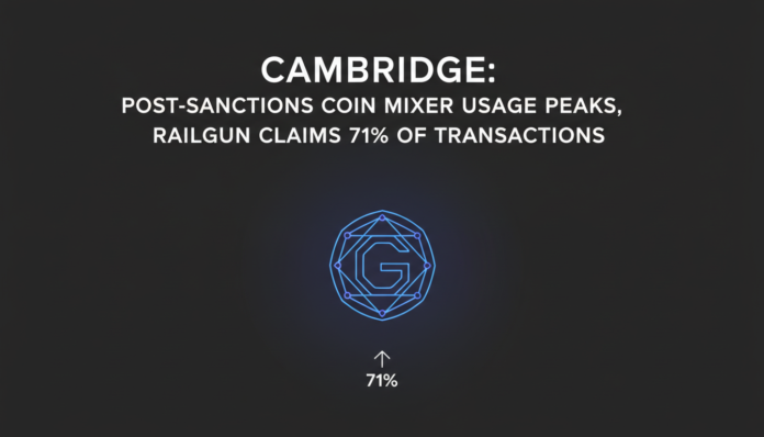 Cambridge: Post-Sanctions Coin Mixer Usage Peaks, Railgun Claims 71% of Transactions