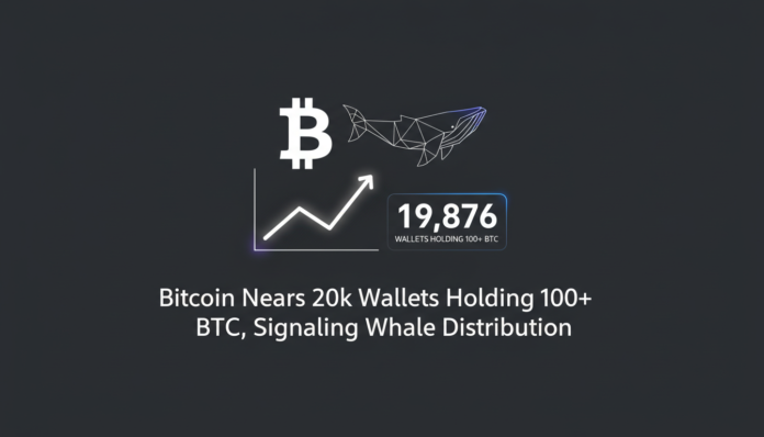 Bitcoin Nears 20k Wallets Holding 100+ BTC, Signaling Whale Distribution