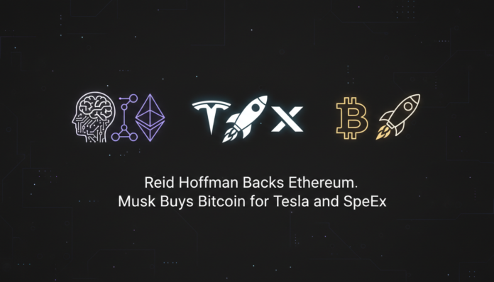 Reid Hoffman Backs Ethereum, Musk Buys Bitcoin for Tesla and SpaceX