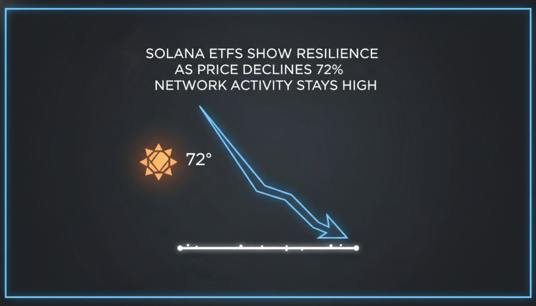 Solana ETFs Show Resilience as Price Declines 72%, Network Activity Stays High