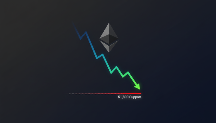 Geopolitical Fears Trigger Ethereum Plunge; Tests Critical $1,800 Support