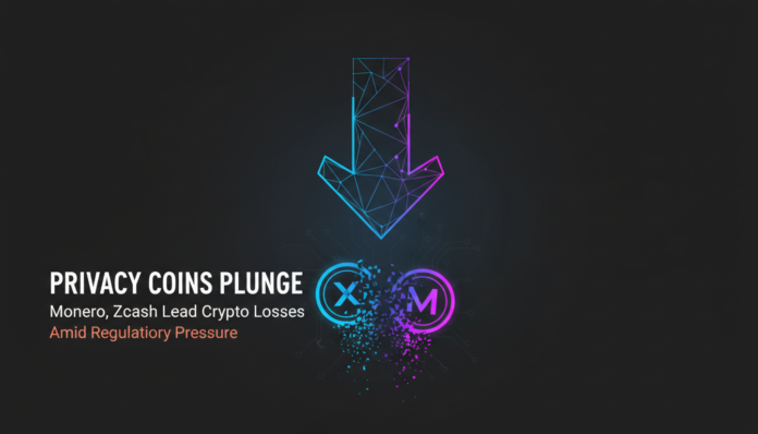 Privacy Coins Plunge: Monero, Zcash Lead Crypto Losses Amid Regulatory Pressure