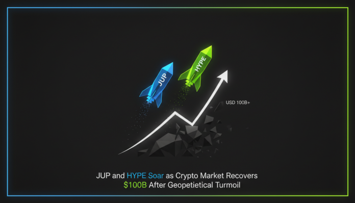JUP and HYPE Soar as Crypto Market Recovers $100B After Geopolitical Turmoil